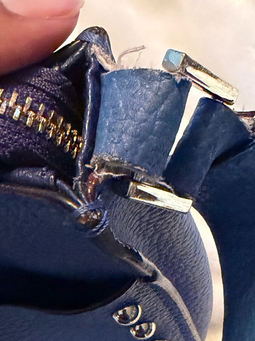 kate spade Royal Blue Pebbled Leather Crossbody with Studs - Picture 9 of 16